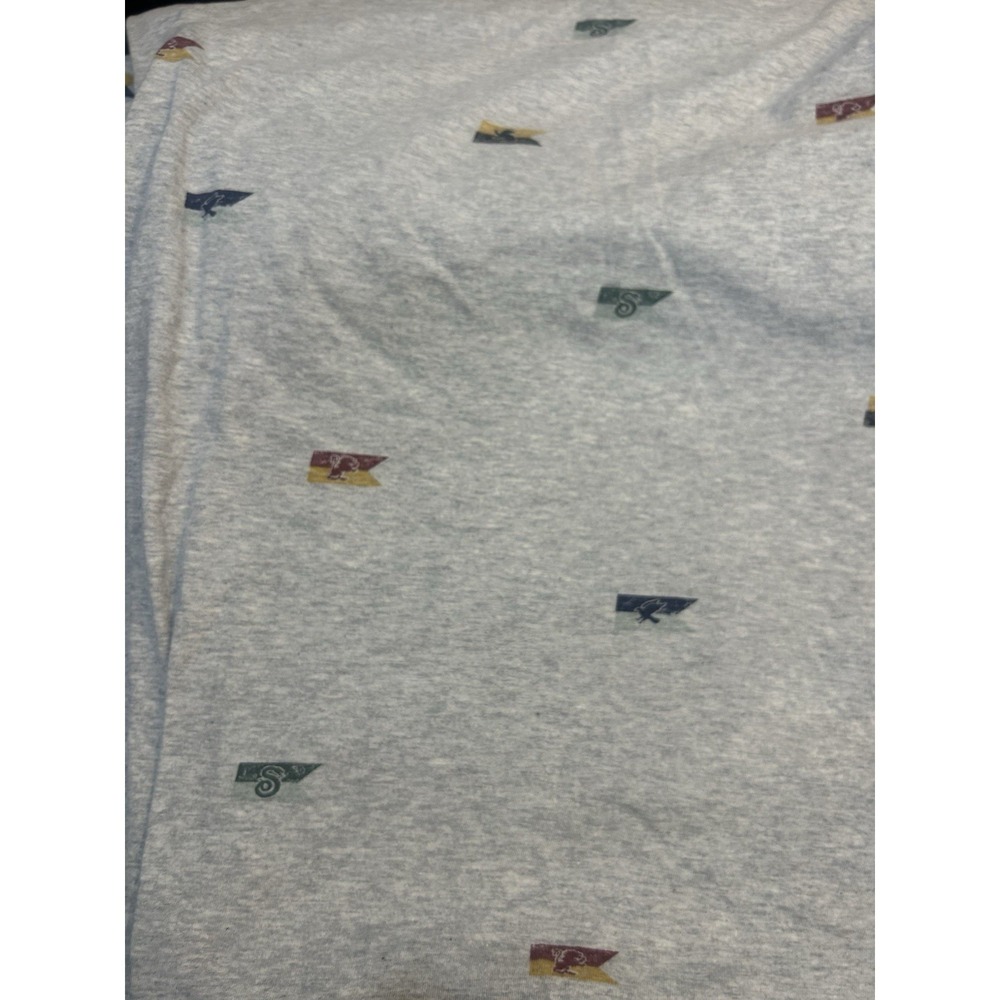 POTTERY BARN TEEN HARRY POTTER FLAGS Top Flat Sheet Full GRAY Jersey Knit Cotton